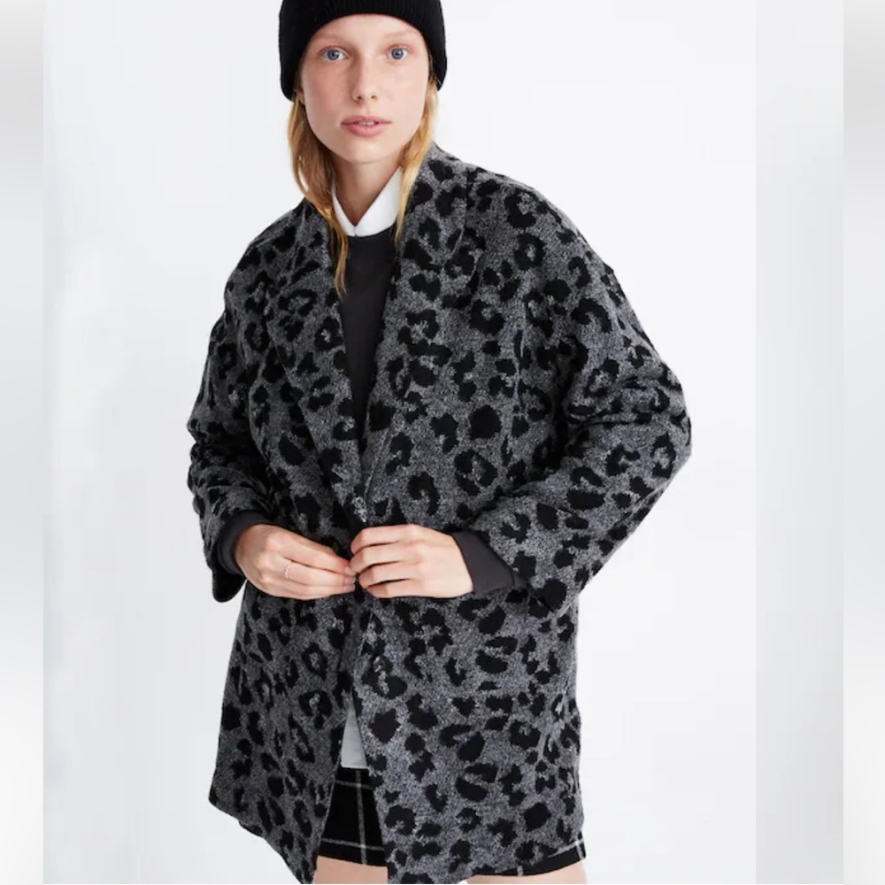 MADEWELL TEXTURE & THREAD BLAZER COAT IN JUNGLE CAT